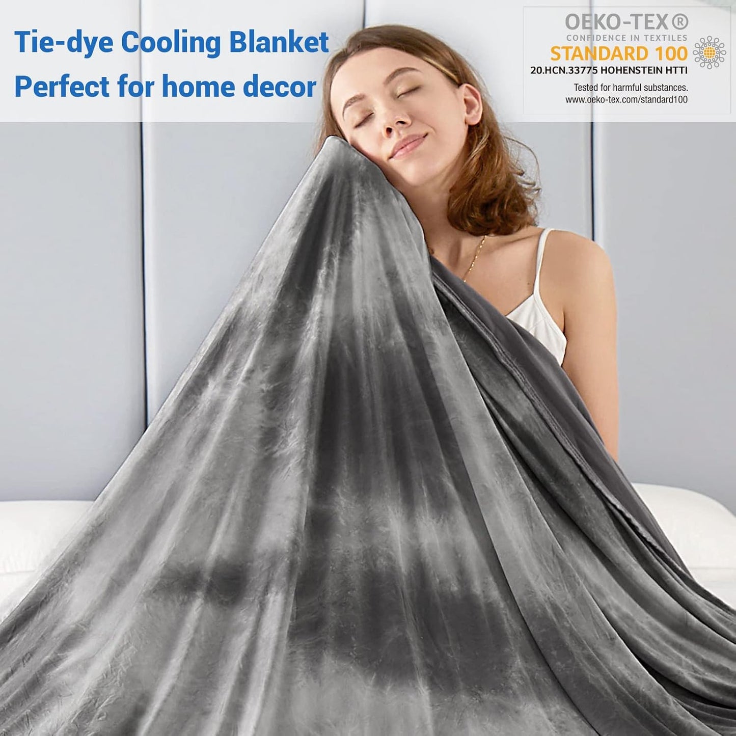 Tie Dye Cooling Throw Blanket - Stay Cool & Comfortable All Night, Perfect for Hot Sleepers (50"X70")