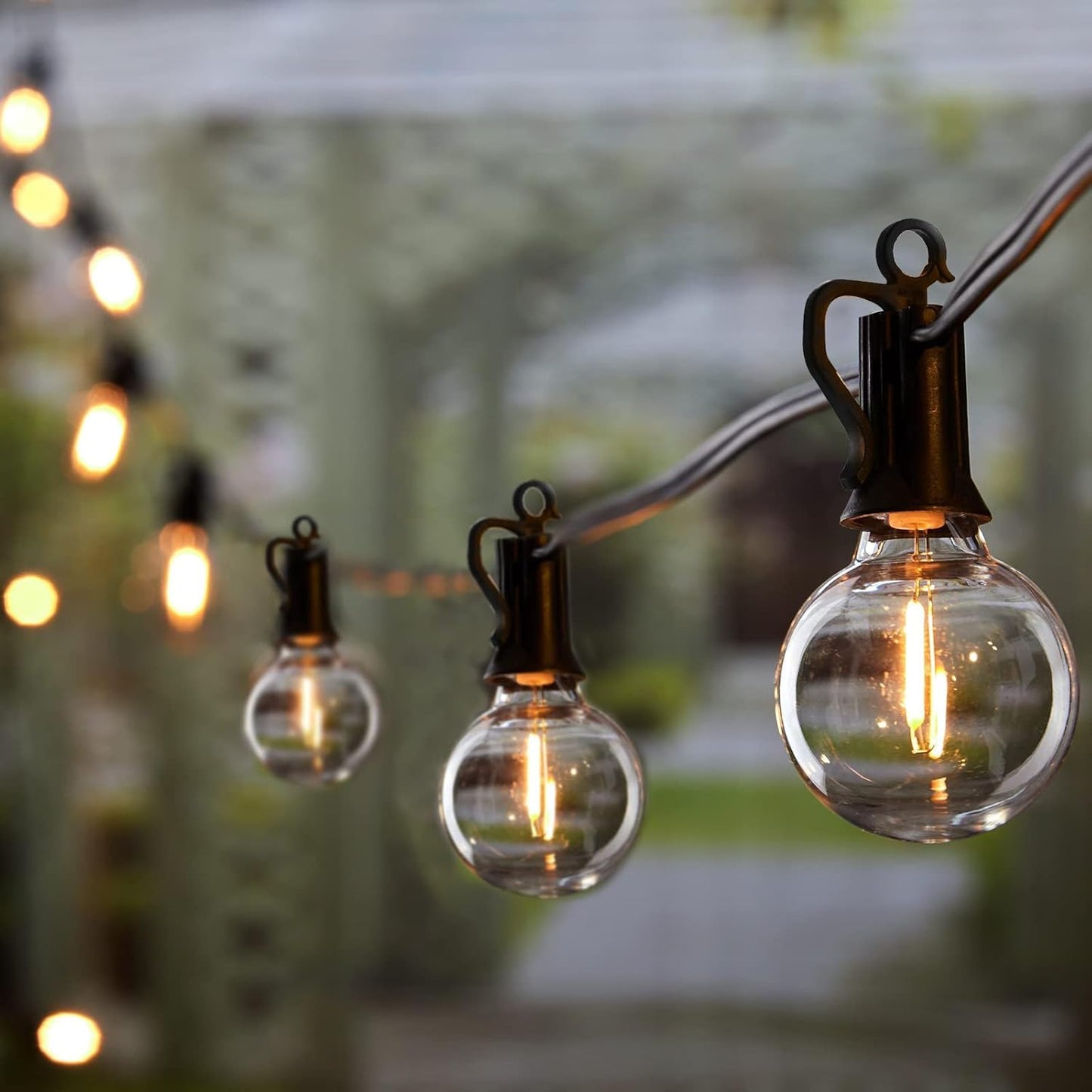 50 Ft Outdoor String Lights - Dimmable LED Patio Lights with Weatherproof G40 Globe Bulbs for Backyard and Porch Decor (25 Bulbs)