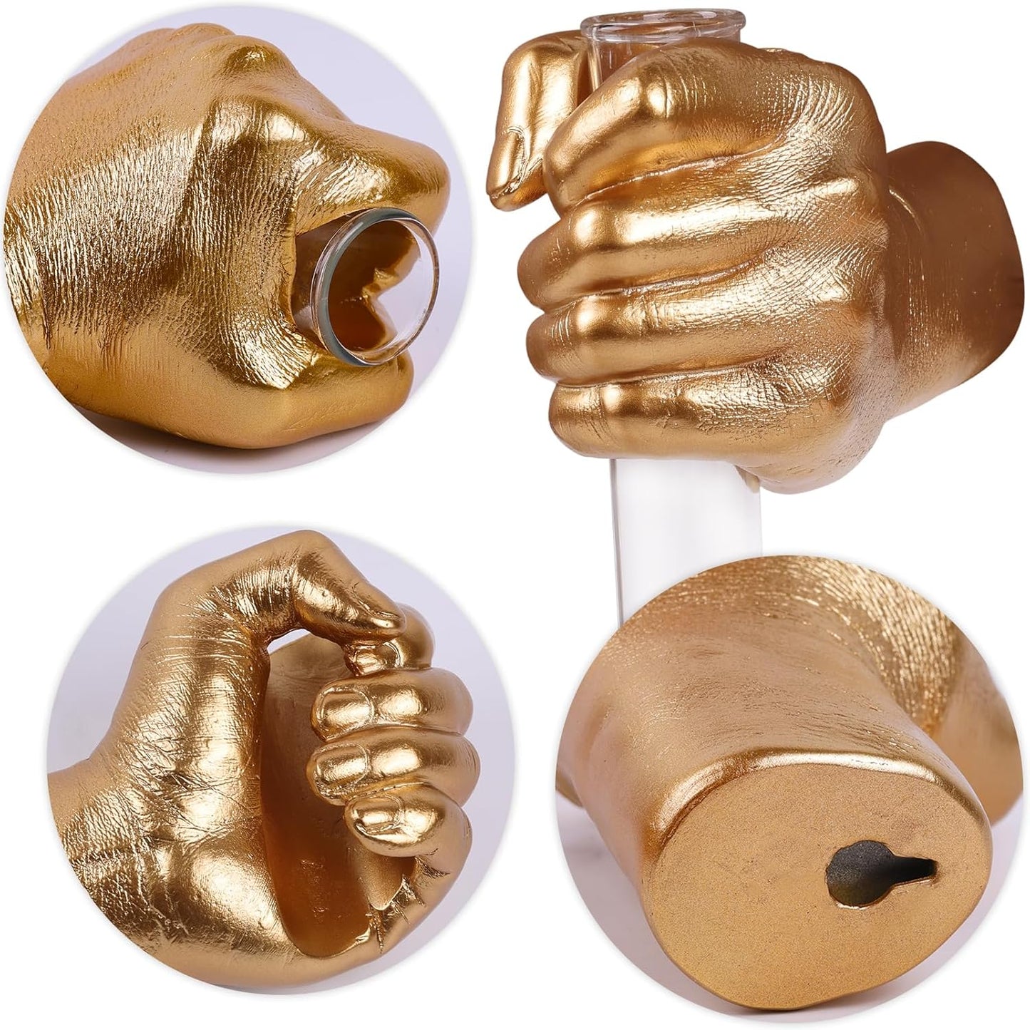 Stunning Gold Wall Sculptures with Hand Vases - Unique Modern Art for Your Home Decor