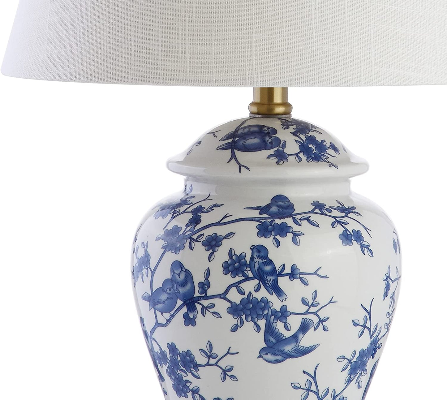 Elegant Chinoiserie 22" LED Table Lamp - Perfect for Bedroom, Living Room, or Office - Includes LED Bulb - Blue/White Design