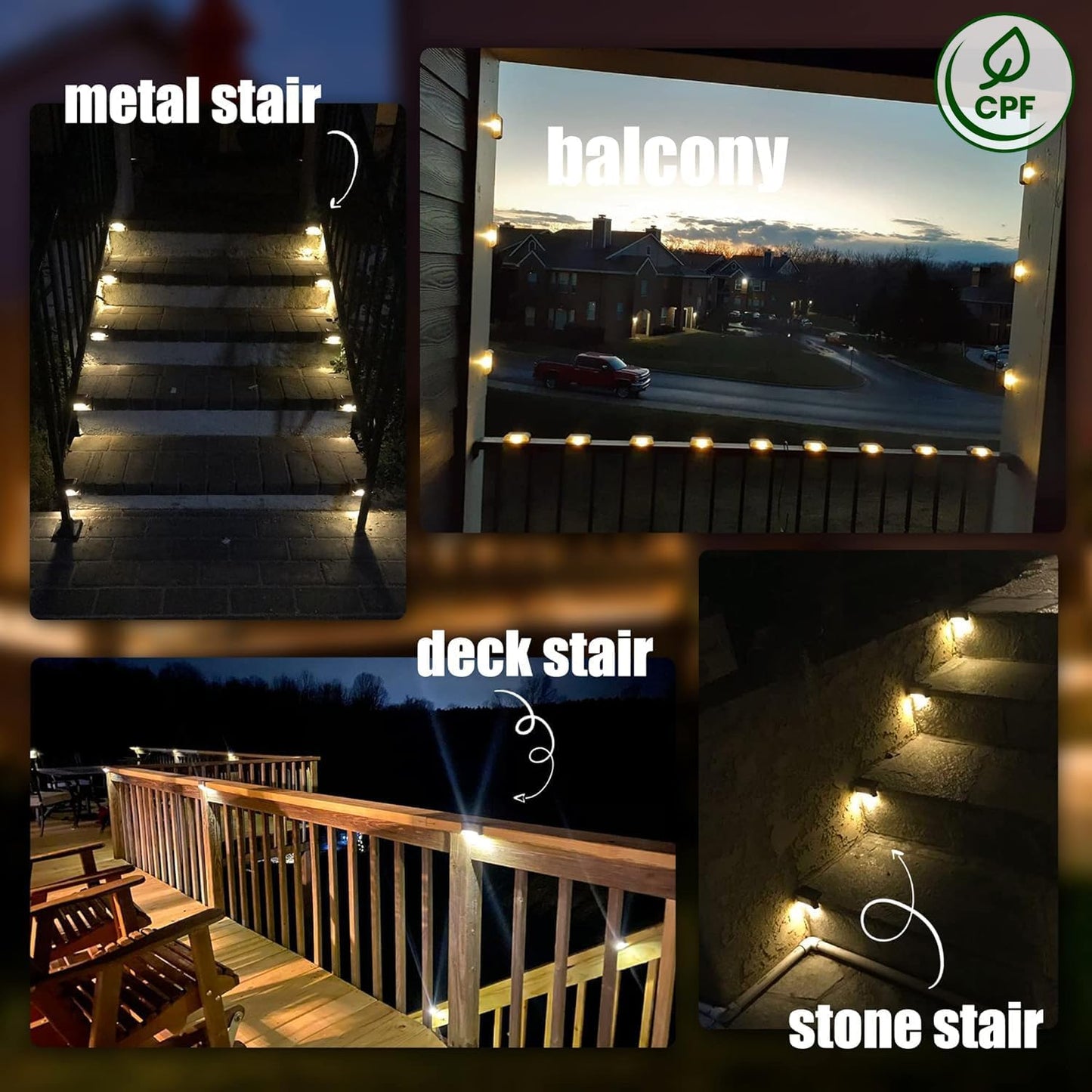 Illuminate Your Outdoors: 16 Pack Solar Deck Lights - Waterproof LED Lights for Stairs, Fences, Yards, Patios, and Pathways (Warm White)