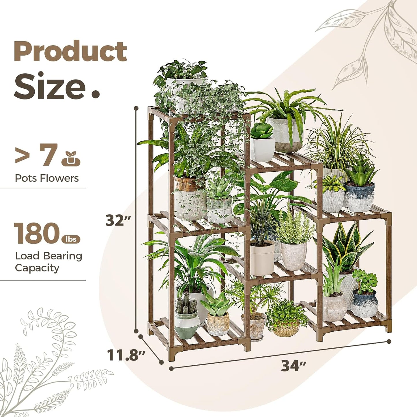 Stylish 3-Tier Indoor & Outdoor Wood Plant Stand - Perfect for Boho Home Decor and Gardening!