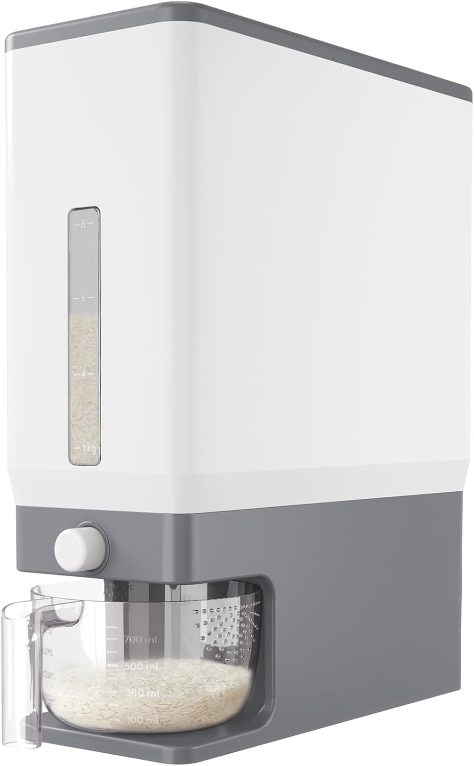 25 Lbs Rice Dispenser - Airtight Moisture-Proof Storage Container with Measuring Cup - BPA-Free Kitchen Pantry Essential