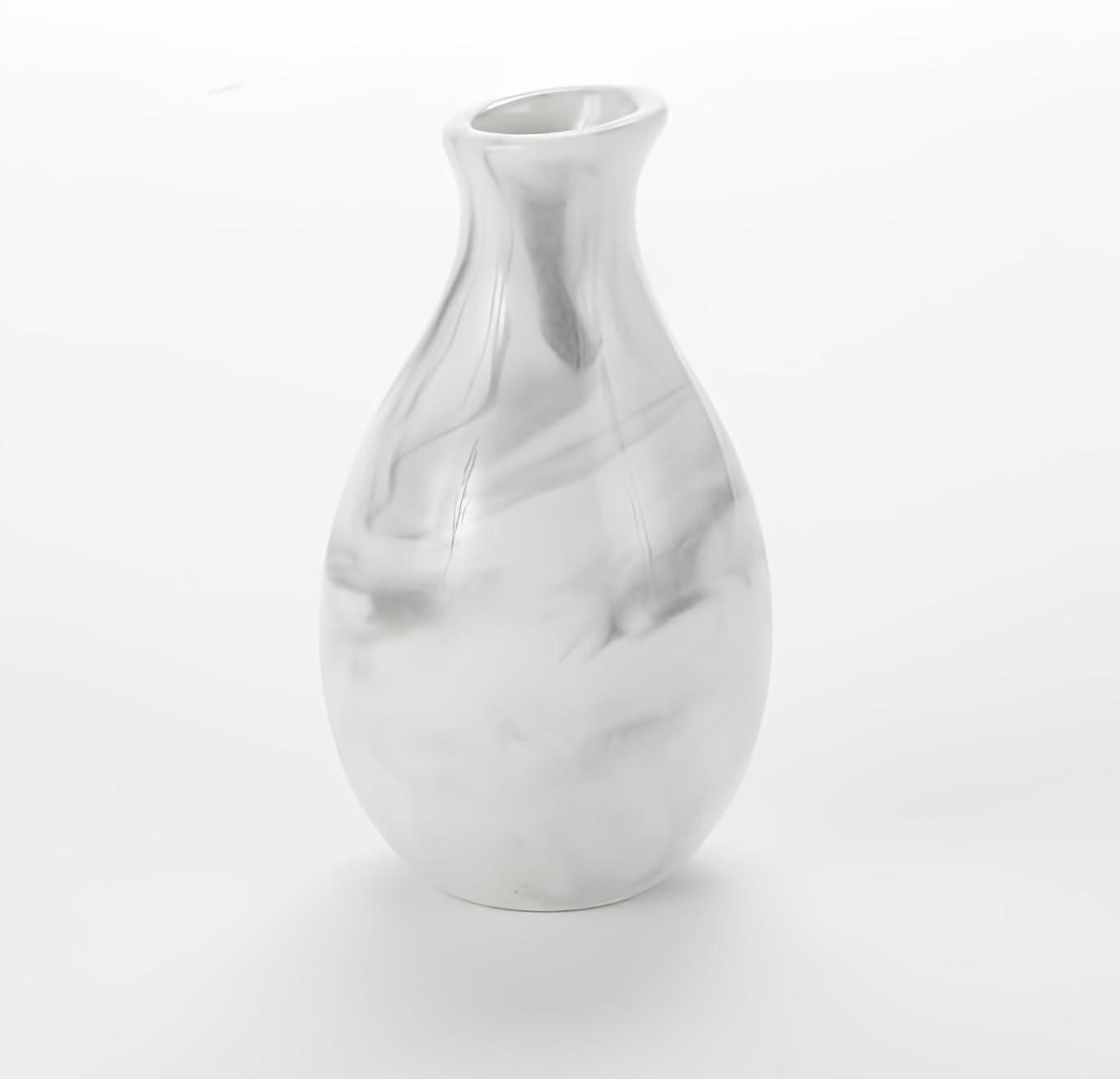 Elegant White Marble Ceramic Bud Vase Jug - Perfect for Home Decor