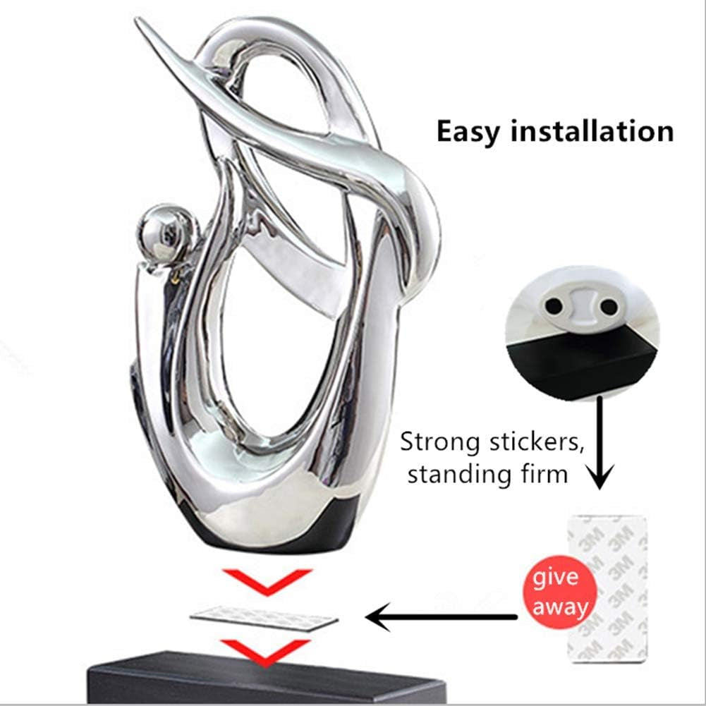 Elegant Silver Ceramic Sculpture - Unique Office Decor & Perfect Gift Idea