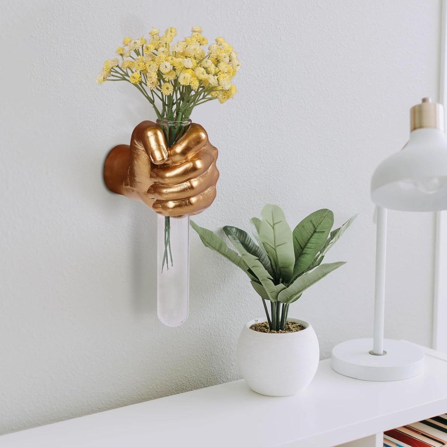 Stunning Gold Wall Sculptures with Hand Vases - Unique Modern Art for Your Home Decor