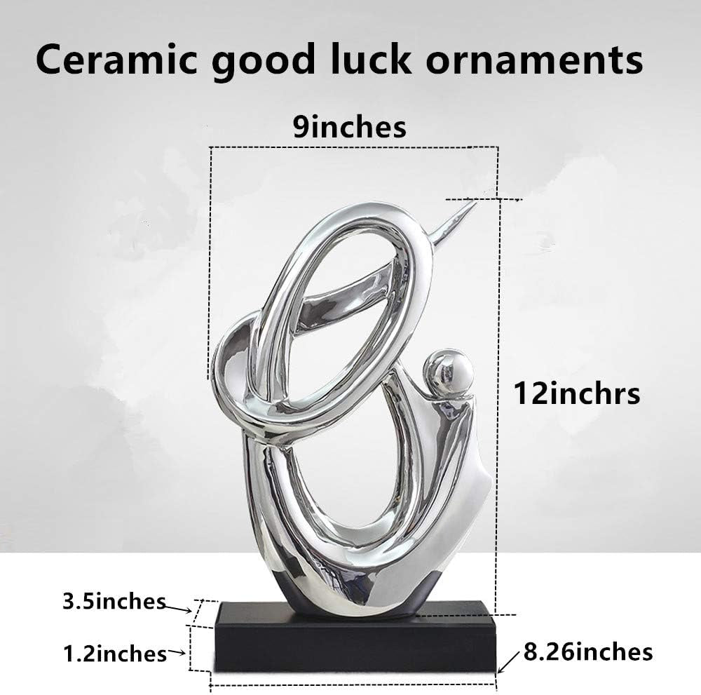 Elegant Silver Ceramic Sculpture - Unique Office Decor & Perfect Gift Idea