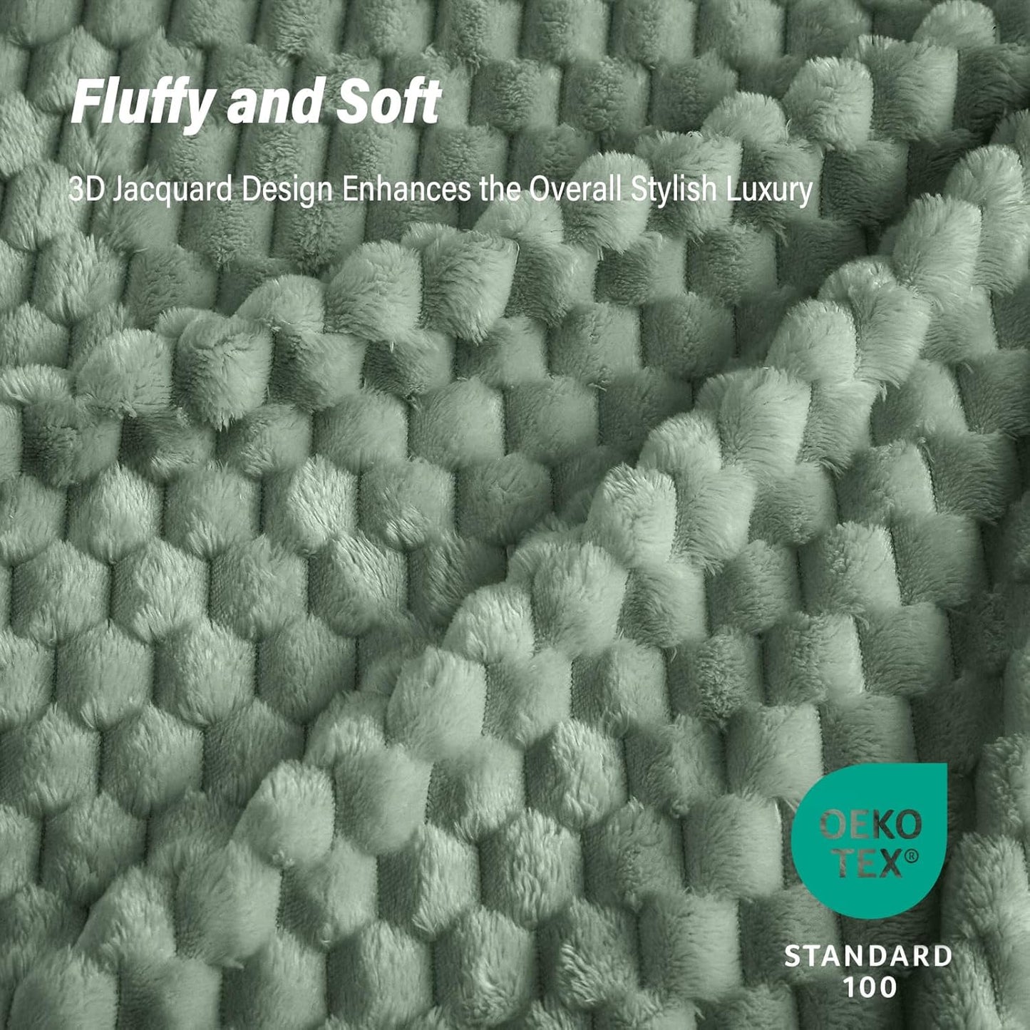 Sage Green Flannel Throw Blanket with Pillow Cover - Cozy 300 GSM Fleece for All Seasons, Perfect for Bed & Sofa (50x71 Inches)