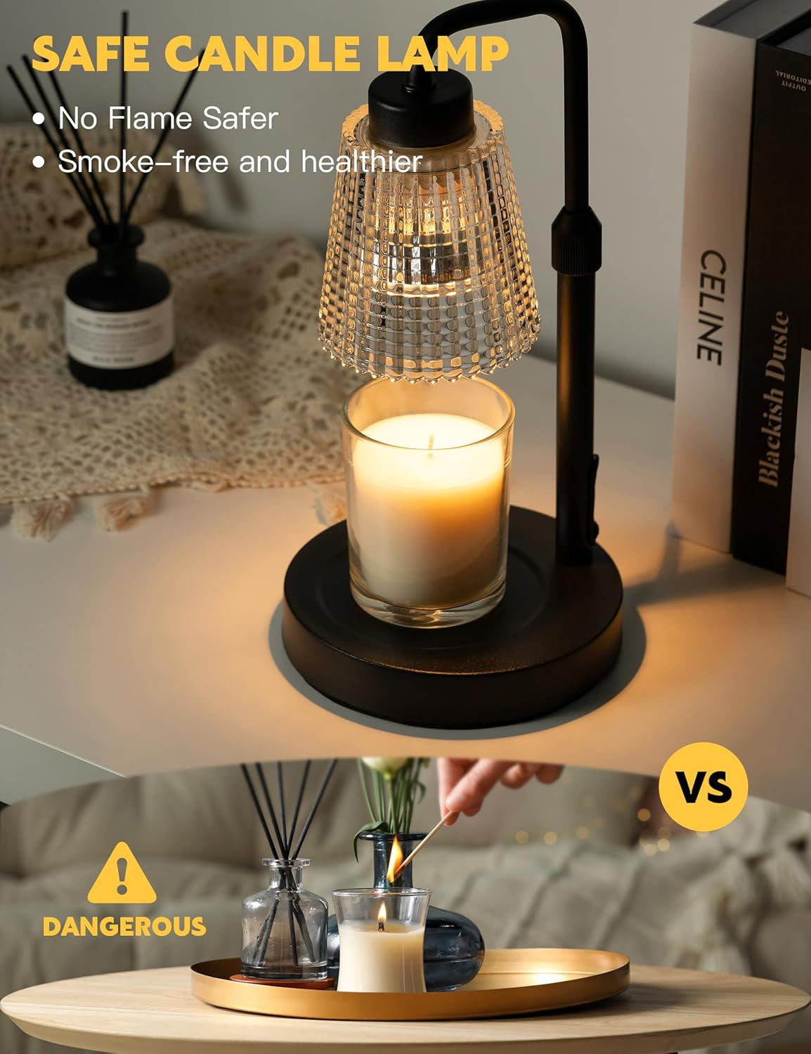 Dimmable Candle Warmer Lamp with Timer - Perfect Birthday & Housewarming Gift for Moms and Women - Stylish Wax Melt Warmer for Jar Candles