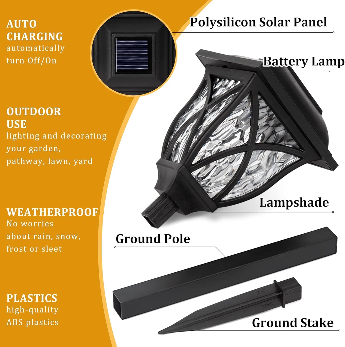 Illuminate Your Outdoors with 6 Pack Solar Garden Lights - Waterproof LED Decor for Yard, Patio, and Walkway (Warm White)