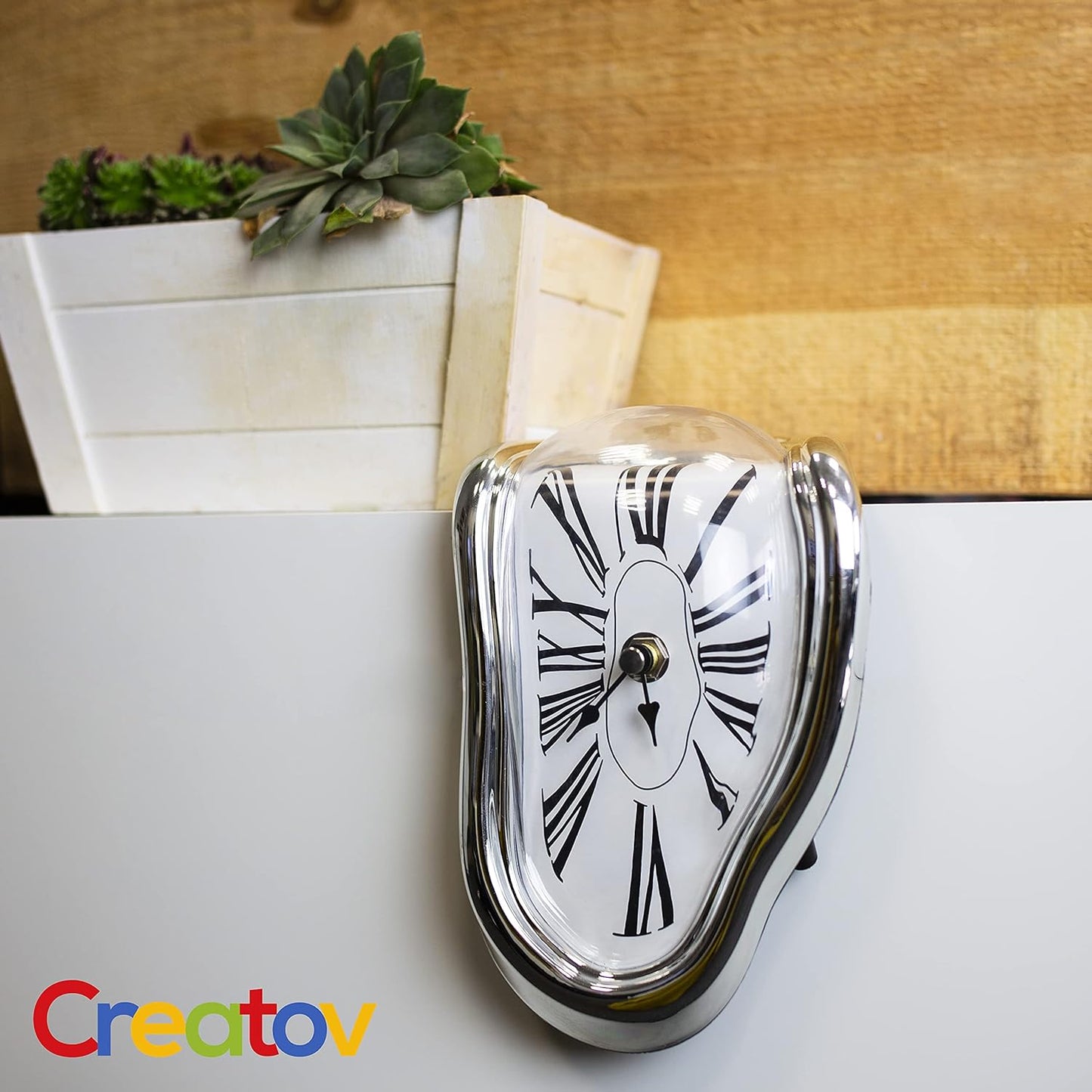 Surreal Dali Melting Clock - Unique Decorative Desk Clock for Home & Office - Perfect Gift Idea!