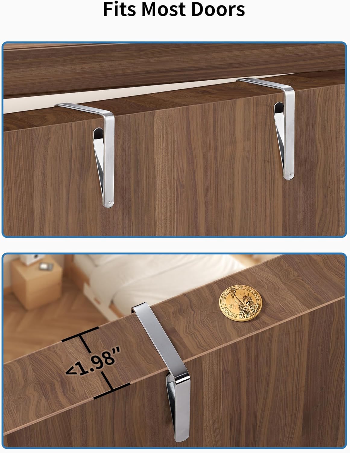Maximize Space with Over the Door Organizer - 5 Shelf Hanging Storage with 5 Large Pockets, Anti-Tilt Design, Perfect for Bedroom, Bathroom, Pantry, Nursery (Grey)