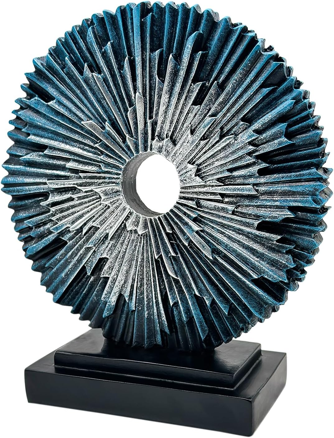 Modern Blue Abstract Sculpture - Stylish Home and Office Decor for Men, Perfect for Bookshelves and Tabletops