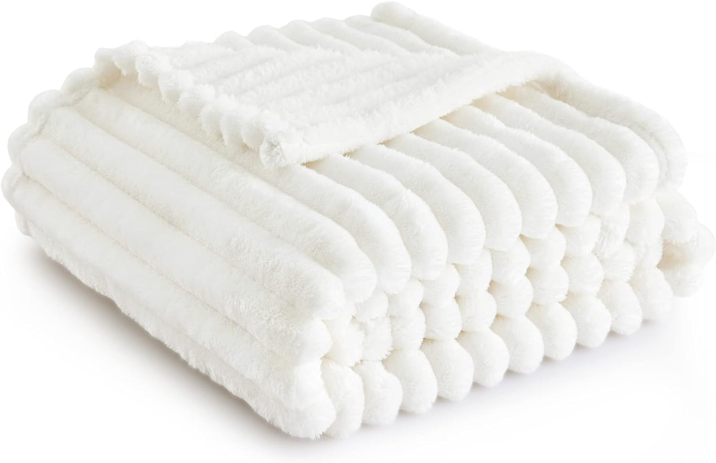 Luxurious White Throw Blanket - Soft Fleece Cozy Blanket for Couch, Perfect Gift for Women, Girls, and Teachers - Stylish Home Decor, 50x60 Inches