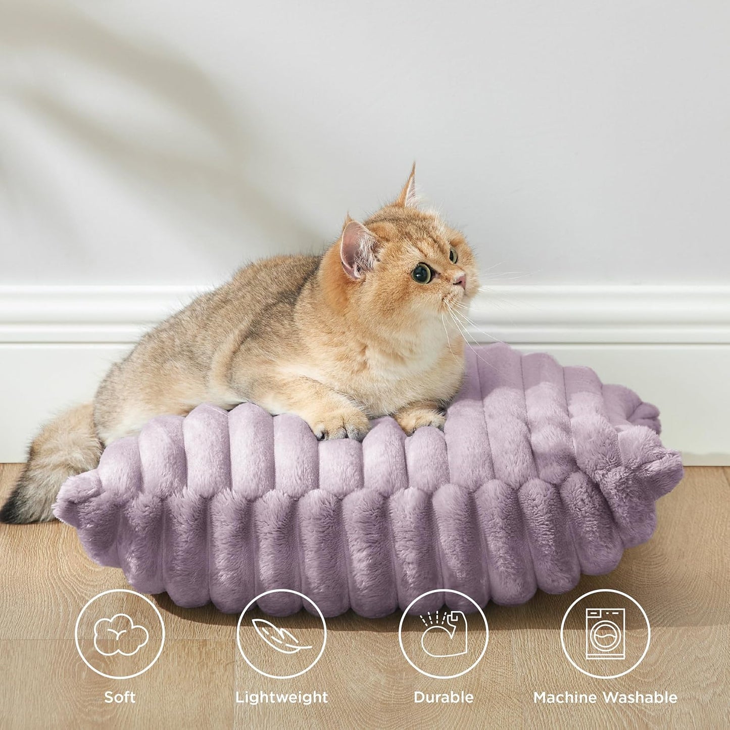 Light Purple Striped Throw Pillow Covers - Set of 2, 18x18 Soft & Cozy Cushions for Sofa, Couch, and Bed Decor