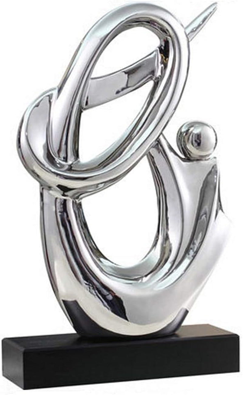 Elegant Silver Ceramic Sculpture - Unique Office Decor & Perfect Gift Idea