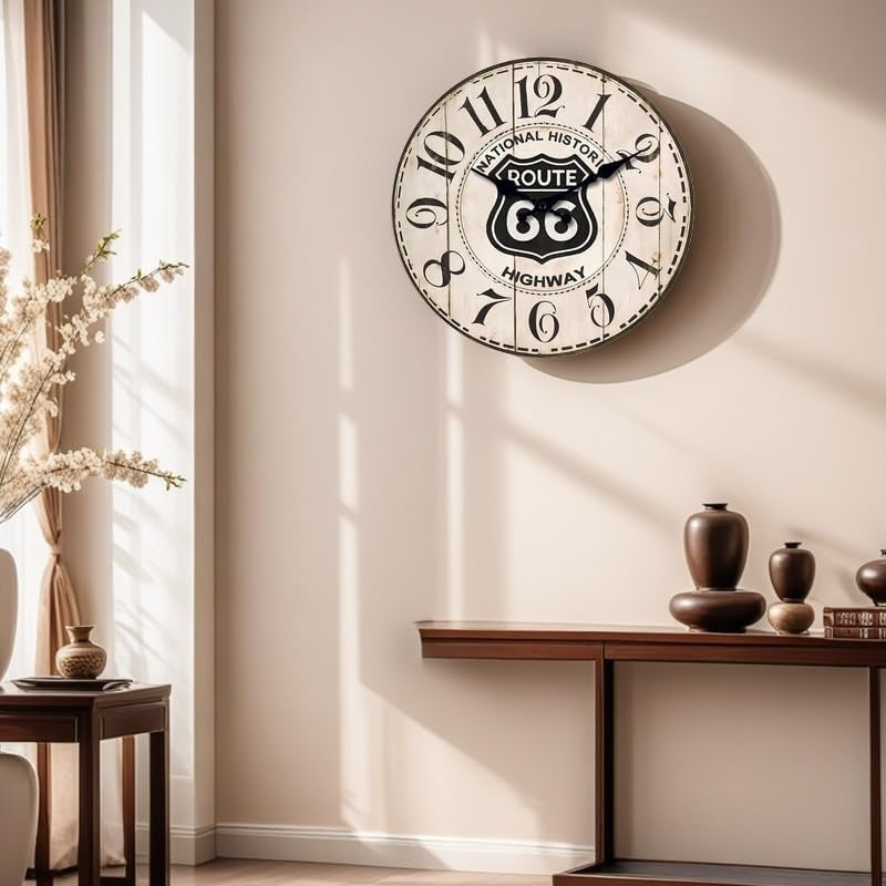Elegant 12-Inch Silent Wall Clock with Light Wood Grain Finish and Arabic Numerals - Perfect Decorative Piece for Home or Office