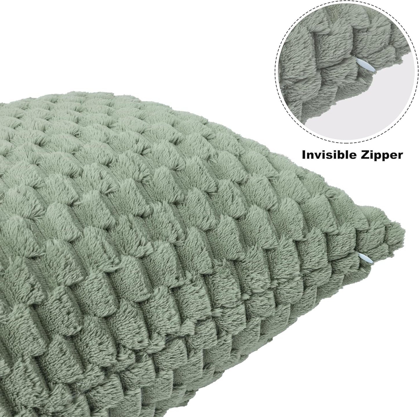 Sage Green Flannel Throw Blanket with Pillow Cover - Cozy 300 GSM Fleece for All Seasons, Perfect for Bed & Sofa (50x71 Inches)