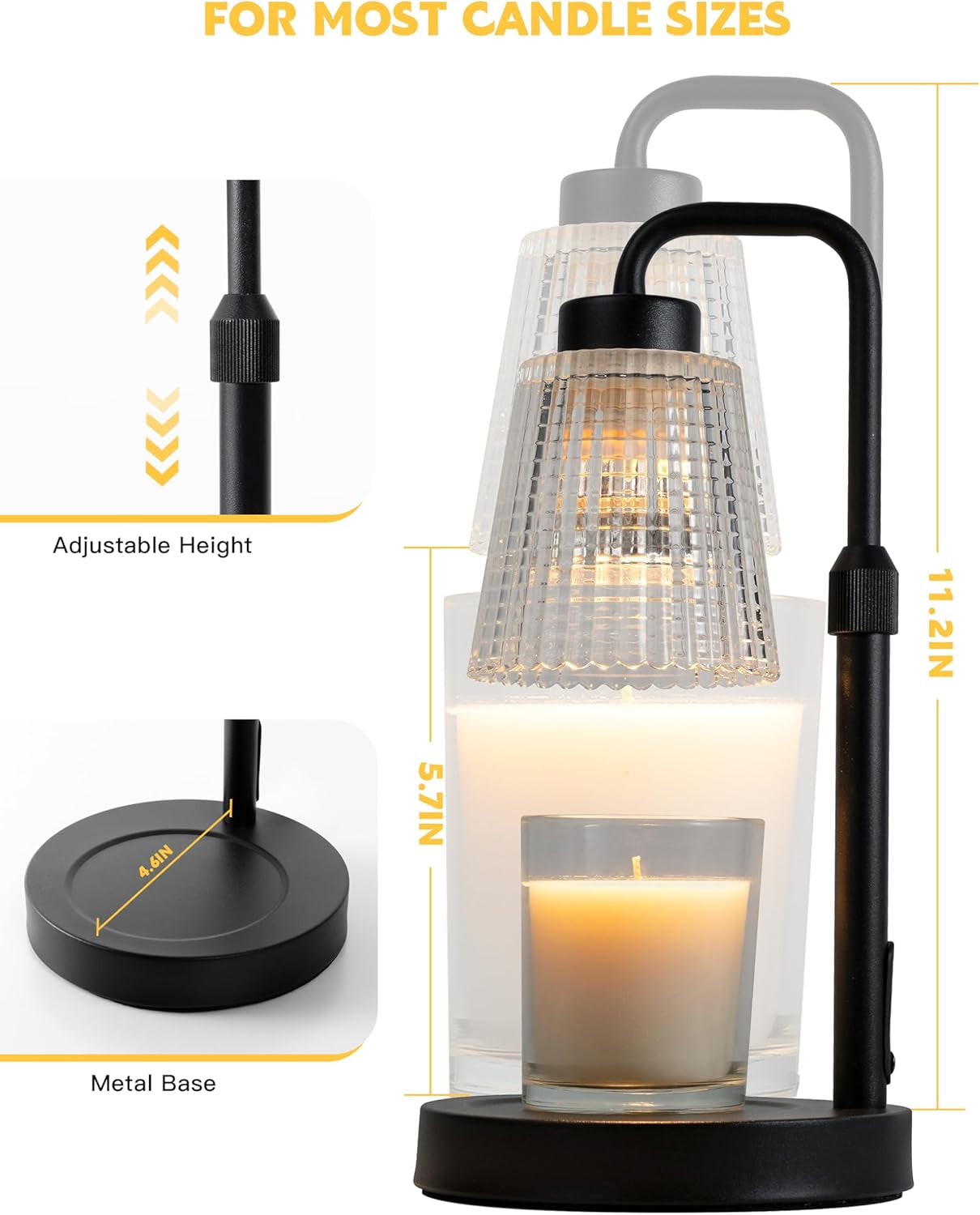 Dimmable Candle Warmer Lamp with Timer - Perfect Birthday & Housewarming Gift for Moms and Women - Stylish Wax Melt Warmer for Jar Candles