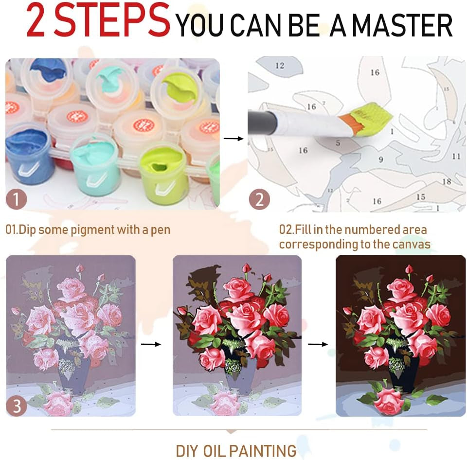 Paint by Number Kit for Adults - Easy DIY Acrylic Painting for Beginners, Perfect Gift for Home Wall Decor (16”W X 20”L)