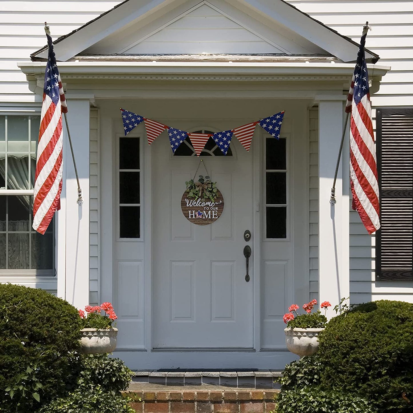 Seasonal Interchangeable Welcome Sign - Rustic Round Wood Wreath for All Occasions, Perfect for Home Decor, Porch, and Front Door!