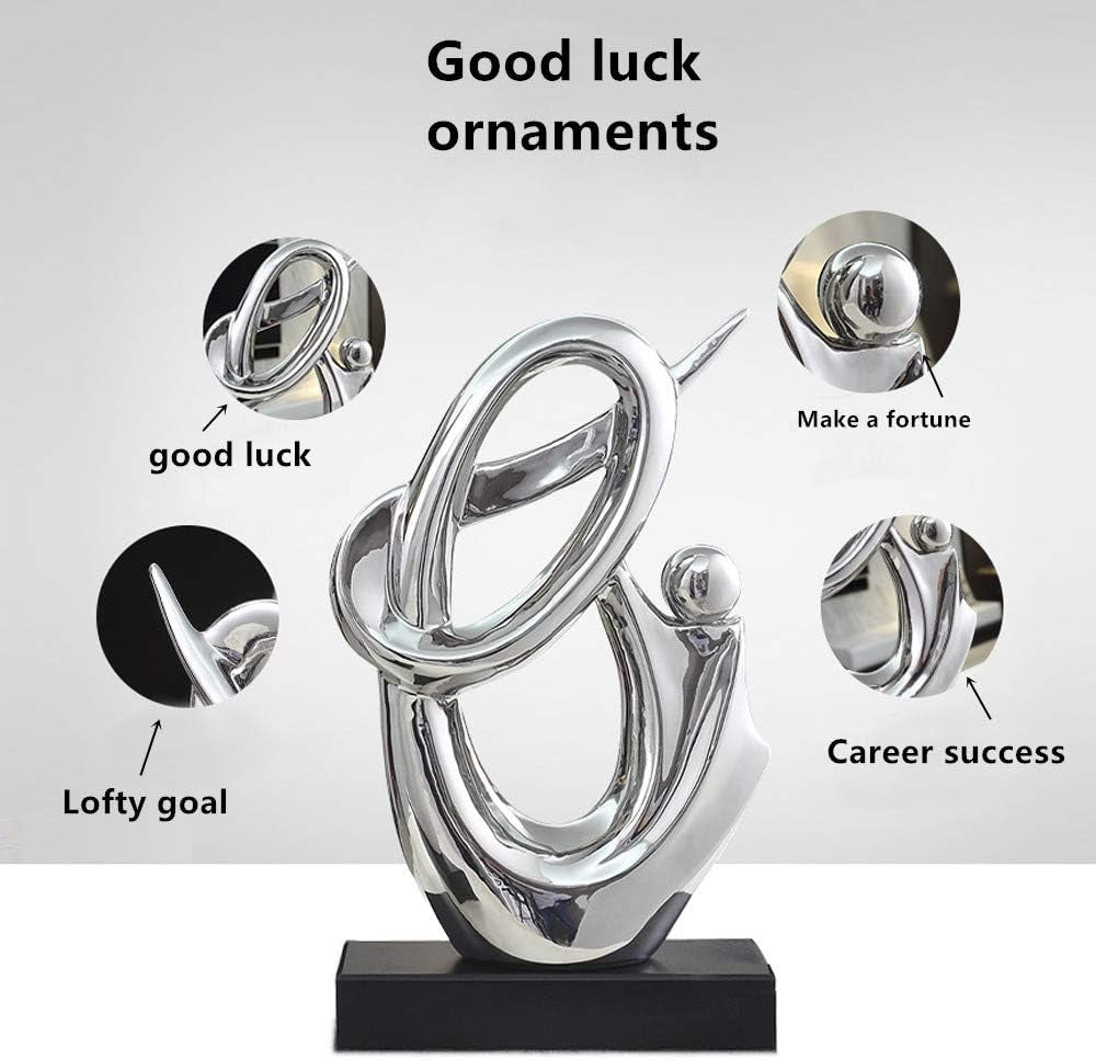 Elegant Silver Ceramic Sculpture - Unique Office Decor & Perfect Gift Idea