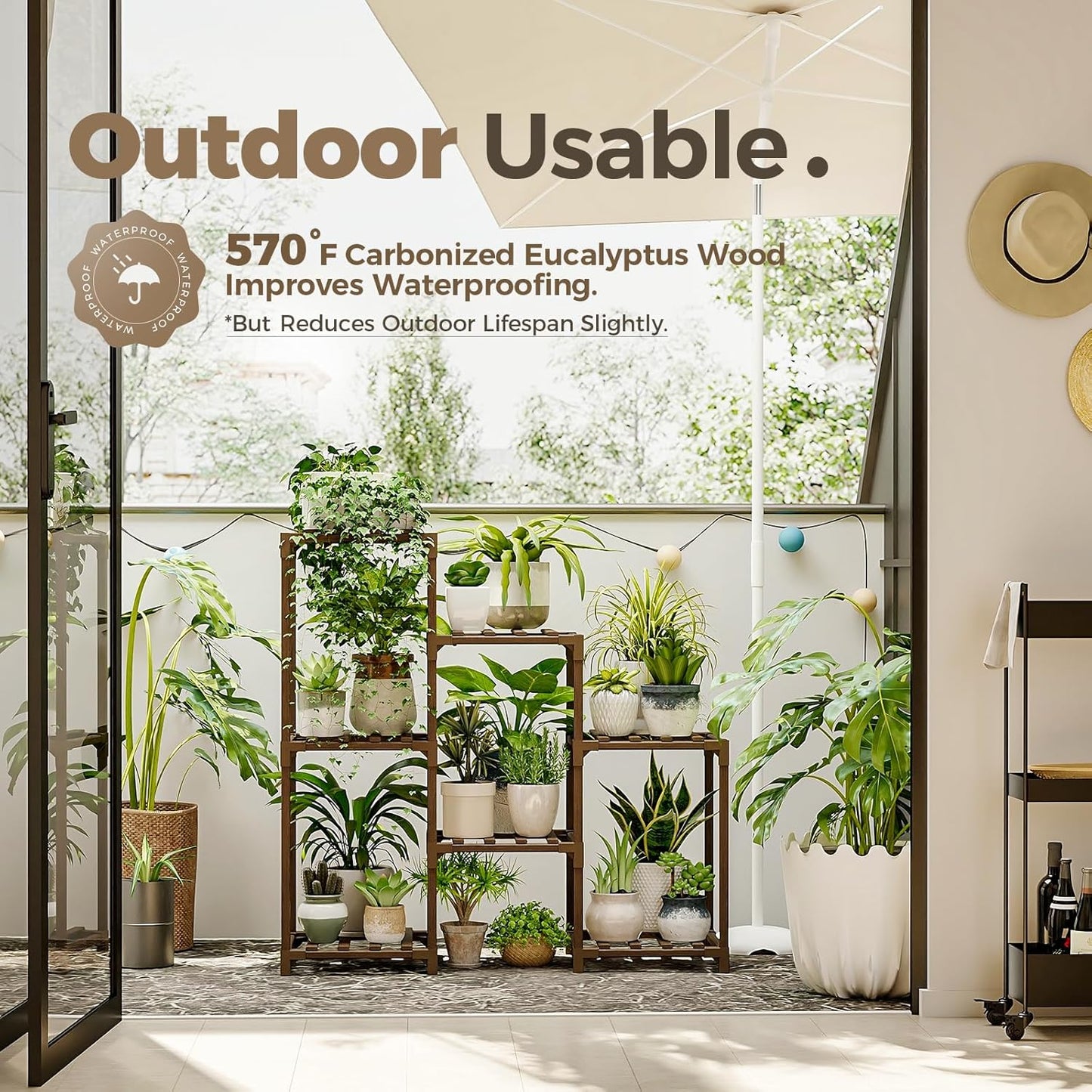 Stylish 3-Tier Indoor & Outdoor Wood Plant Stand - Perfect for Boho Home Decor and Gardening!
