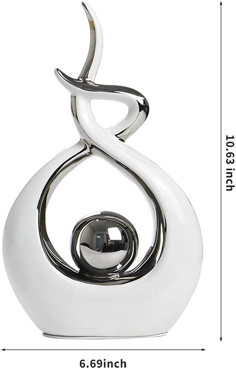 Modern Abstract Ceramic Statue - Elegant Table Decor for Dining Room, Living Room & Office Centerpiece