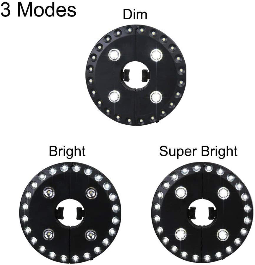 Cordless Patio Umbrella Light with 28 LED Lights - 3 Brightness Modes, Battery Operated for Outdoor and Indoor Use