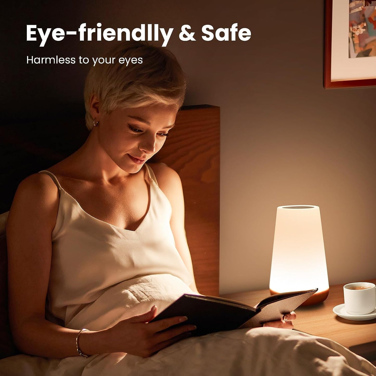 Dimmable Touch Night Light - Portable Bedside Lamp with 5 Brightness Levels & 13 RGB Colors for Nursery, Bedroom & Bathroom