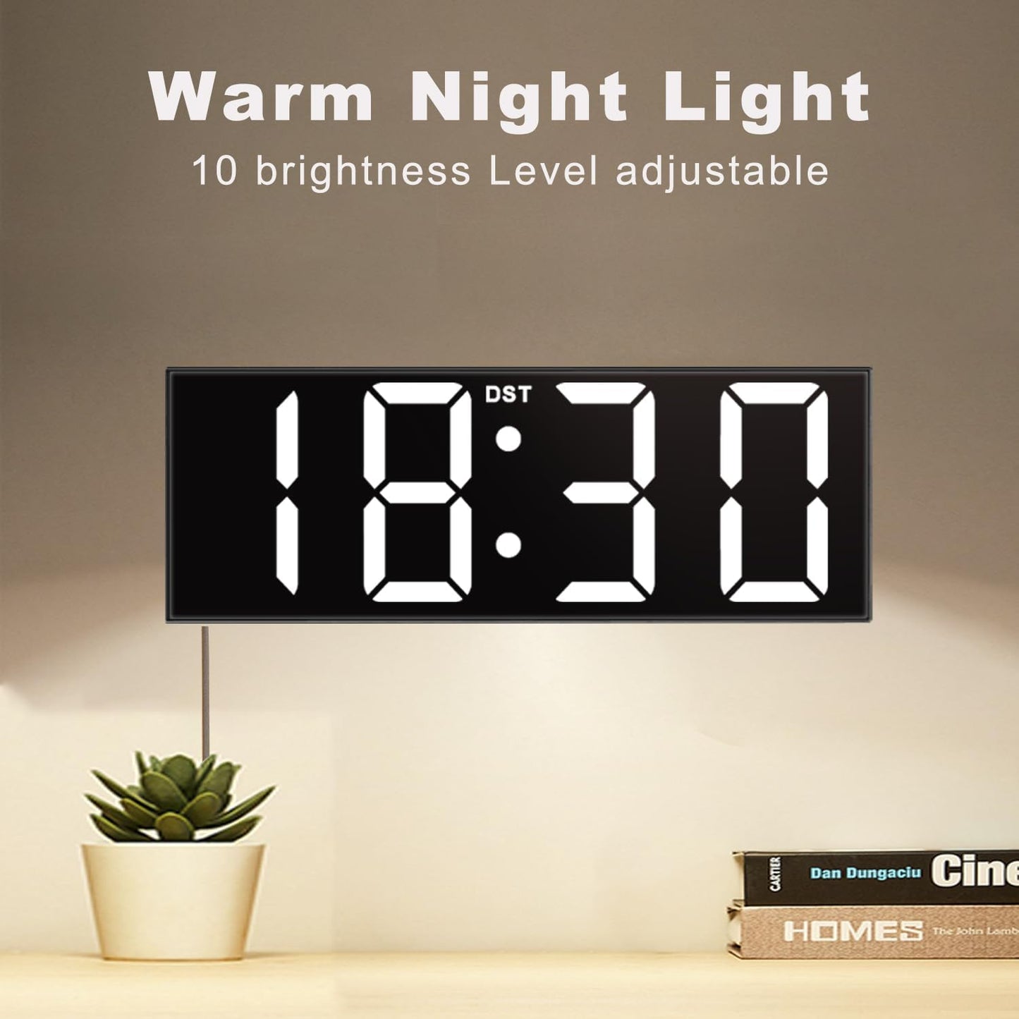 12'' Large Digital Wall Clock with Big LED Display, RGB Colors, Night Light - Perfect for Classroom, Living Room, Bedroom & Ideal Gift for Seniors and Loved Ones