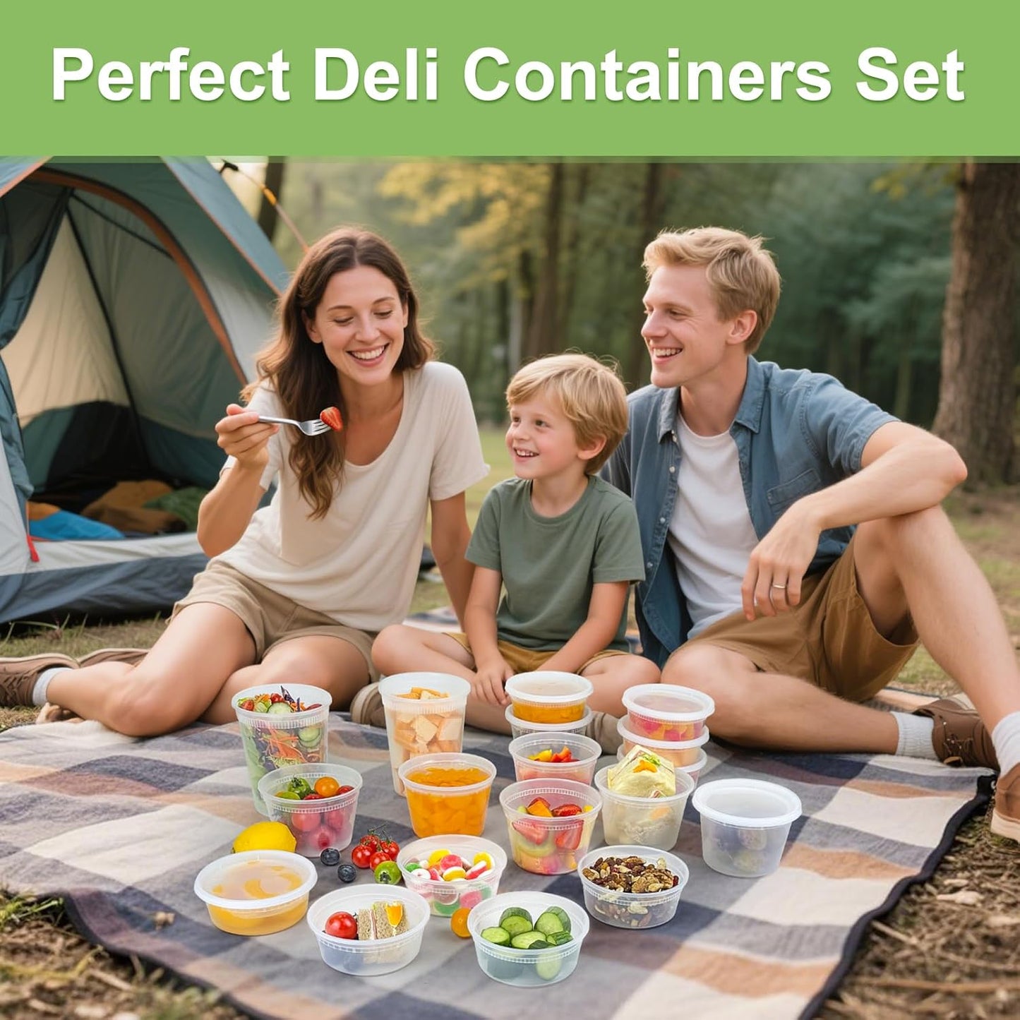 60 Sets of Leak-Proof Deli Containers with Lids - 120-Piece Airtight Food Storage Solution (32/16/8 Oz) - BPA Free, Microwave, Freezer & Dishwasher Safe