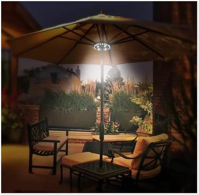 Cordless Patio Umbrella Light with 28 LED Lights - 3 Brightness Modes, Battery Operated for Outdoor and Indoor Use