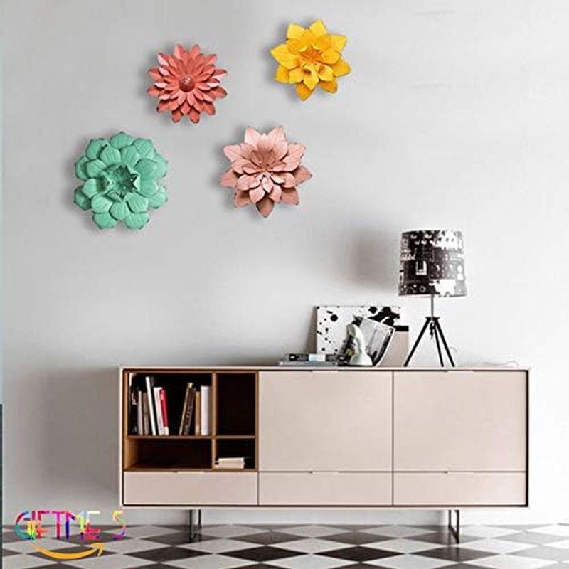 Charming Dusty Light Pink Floral Metal Wall Art Decor - 11.5x2 Inch (Single Piece)