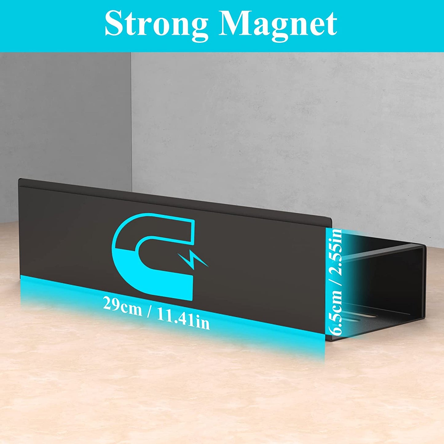Magnetic Spice Rack Organizer Set - 4 Pack Black Storage for Refrigerator and Oven