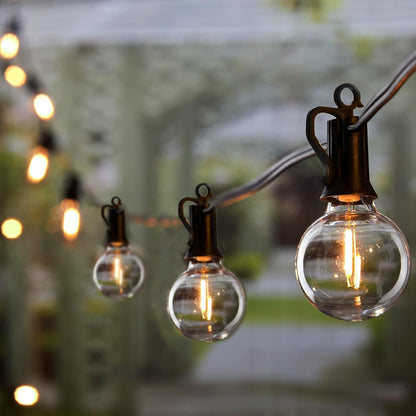 50 Ft Outdoor String Lights - Dimmable LED Patio Lights with Weatherproof G40 Globe Bulbs for Backyard and Porch Decor (25 Bulbs)