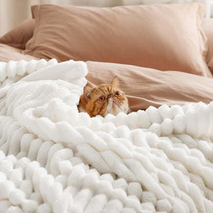 Luxurious  White Throw Blanket - Soft Fleece Cozy Blanket for Couch, Perfect Gift for Women, Girls, and Teachers - Stylish Home Decor, 50x60 Inches