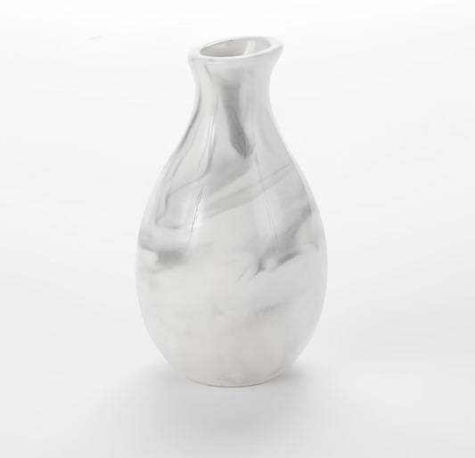 Elegant White Marble Ceramic Bud Vase Jug - Perfect for Home Decor