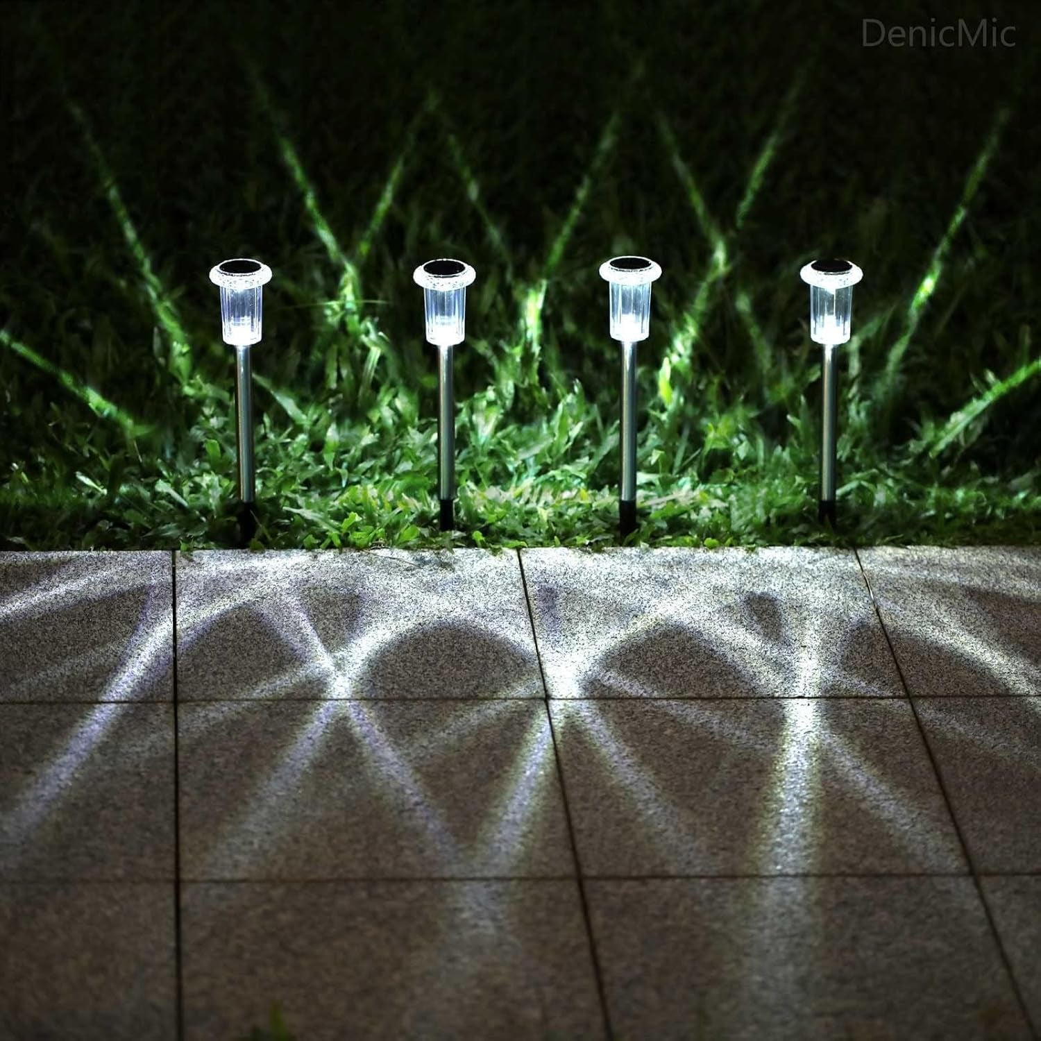 10-Pack Solar Pathway Lights - 6000K LED Waterproof Acrylic & Stainless Steel for Stunning Yard, Garden, and Driveway Illumination