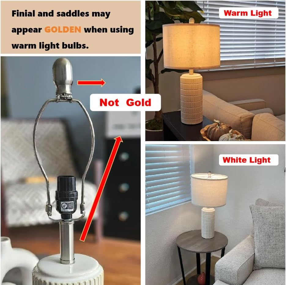 Set of 2  23" Modern Ceramic Table Lamps - Stylish White & Beige Design for Living Room, Bedroom, and Nightstand