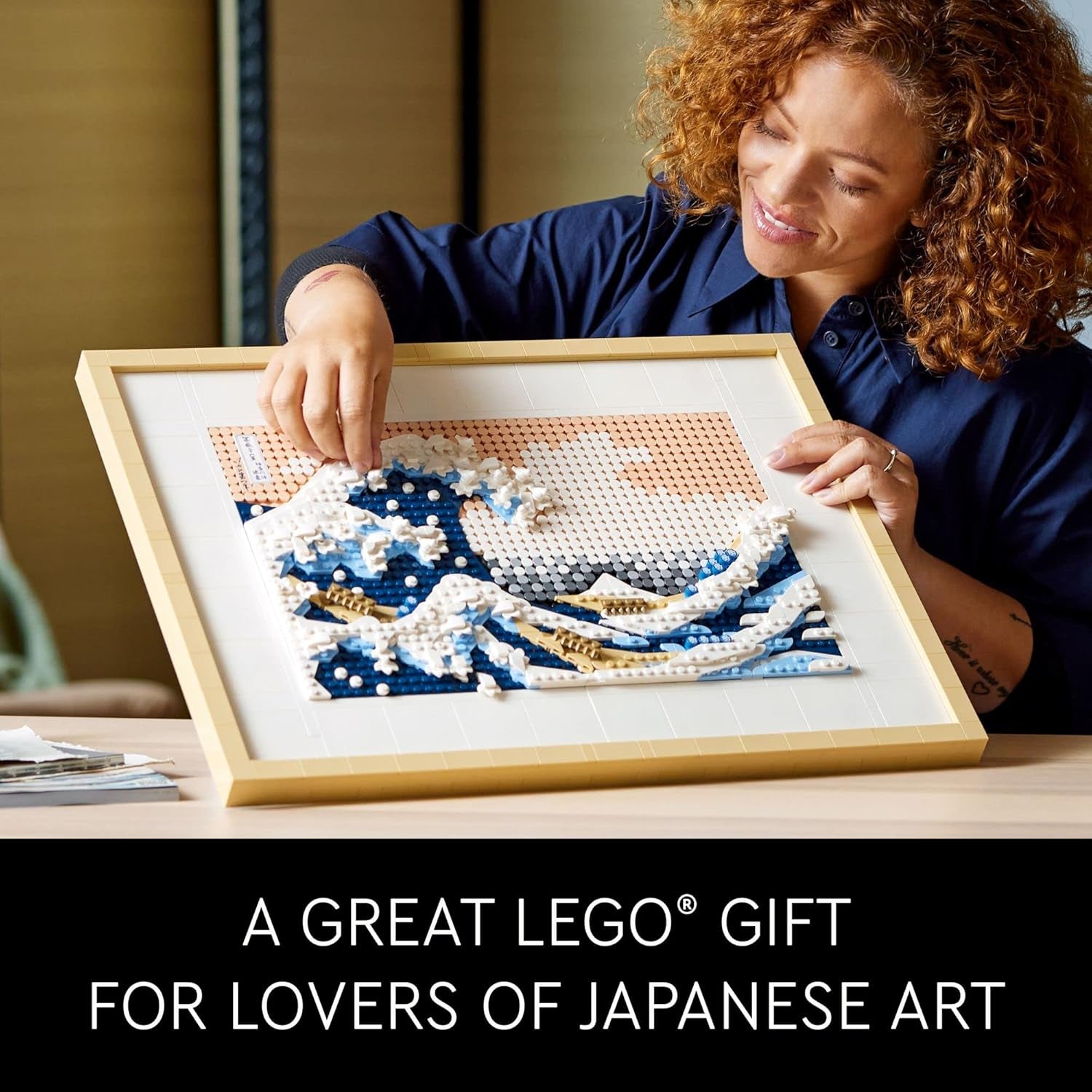 Art Hokusai's Great Wave Framed Wall Art Set - Unique Home Decor & Creative Activity for Adults - Perfect Gift for Men & Women - 31208