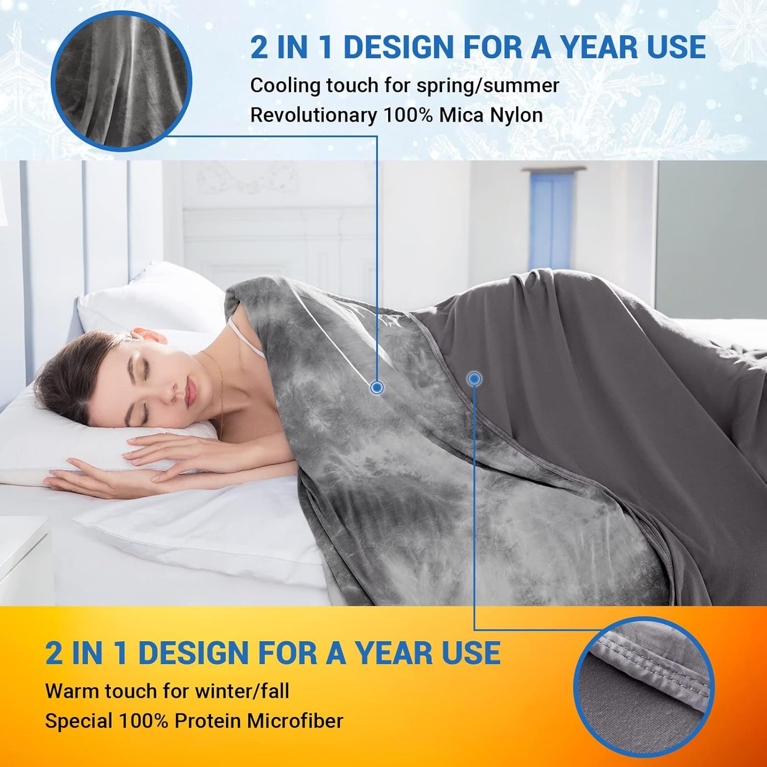Tie Dye Cooling Throw Blanket - Stay Cool & Comfortable All Night, Perfect for Hot Sleepers (50"X70")