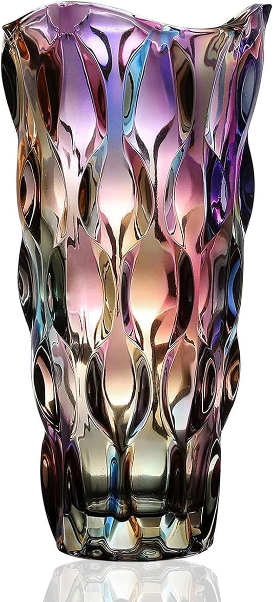 Elegant Thickened Glass Vases for Flowers - Modern Centerpieces for Home Decor, Colorful & Clear Rose Vases, Perfect Christmas Gifts (Heavy Duty)