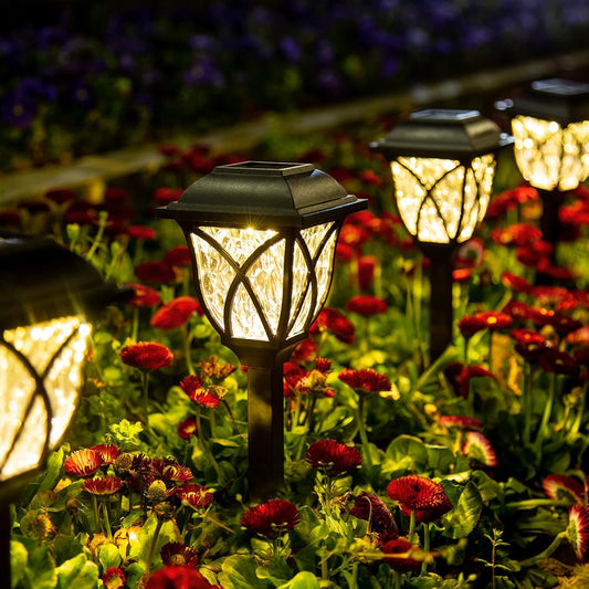 Illuminate Your Outdoors with  6 Pack Solar Garden Lights - Waterproof LED Decor for Yard, Patio, and Walkway (Warm White)