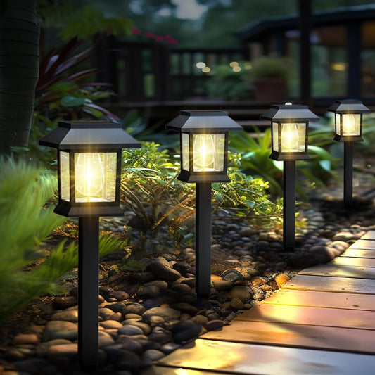 Illuminate Your Outdoors: 12 Pack Waterproof Solar Pathway Lights with Auto On/Off for Garden, Yard, and Patio Decor