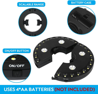 Cordless Patio Umbrella Light with 28 LED Lights - 3 Brightness Modes, Battery Operated for Outdoor and Indoor Use