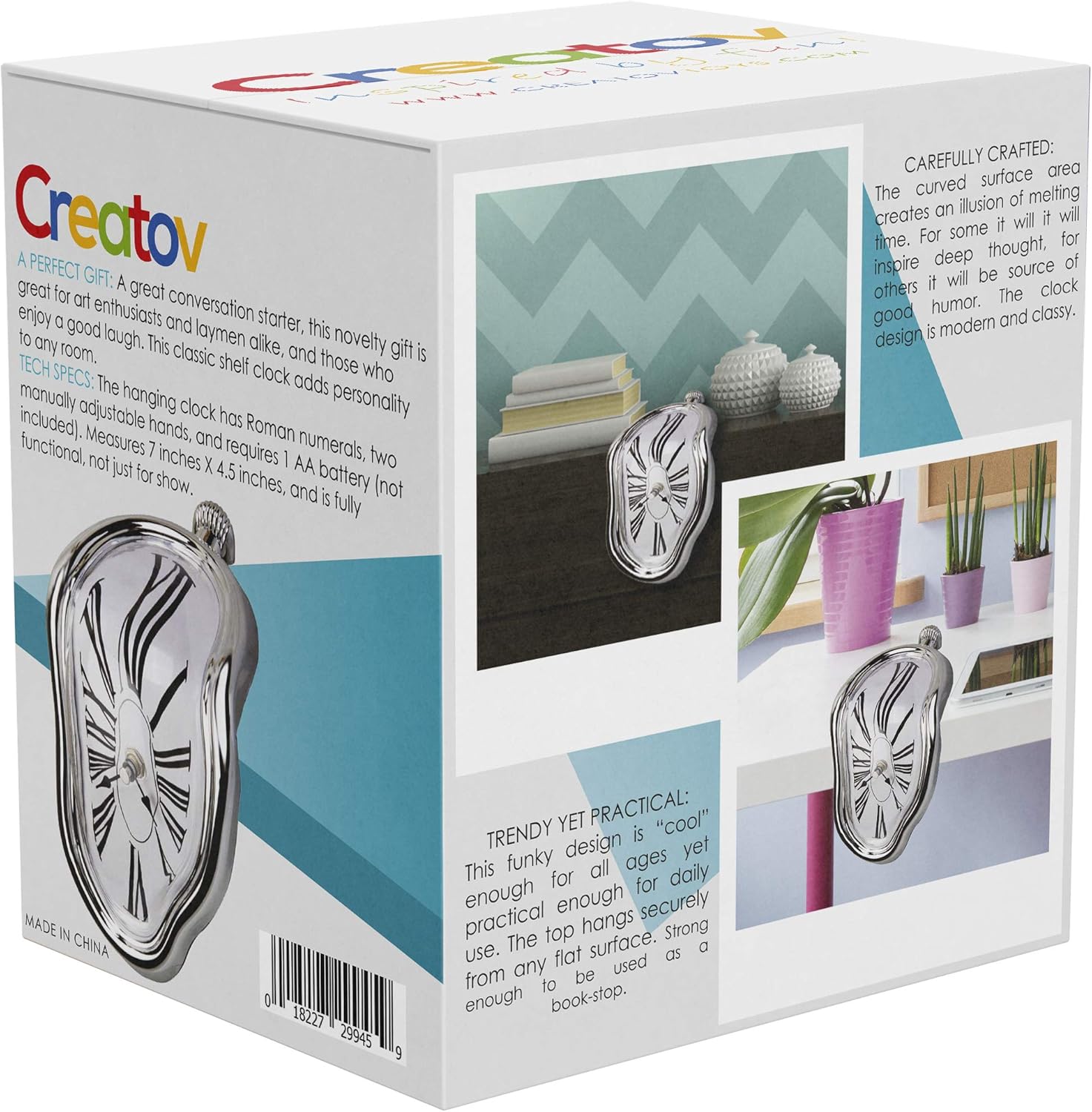 Surreal Dali Melting Clock - Unique Decorative Desk Clock for Home & Office - Perfect Gift Idea!