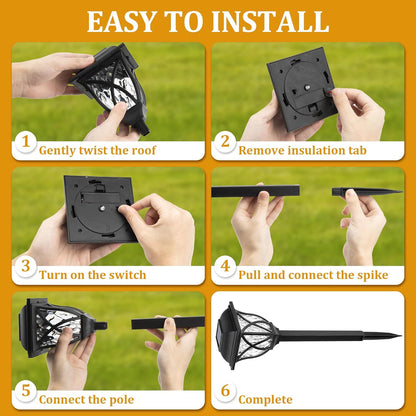 Illuminate Your Outdoors with  6 Pack Solar Garden Lights - Waterproof LED Decor for Yard, Patio, and Walkway (Warm White)