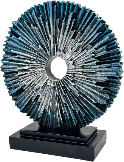 Modern Blue Abstract Sculpture - Stylish Home and Office Decor for Men, Perfect for Bookshelves and Tabletops