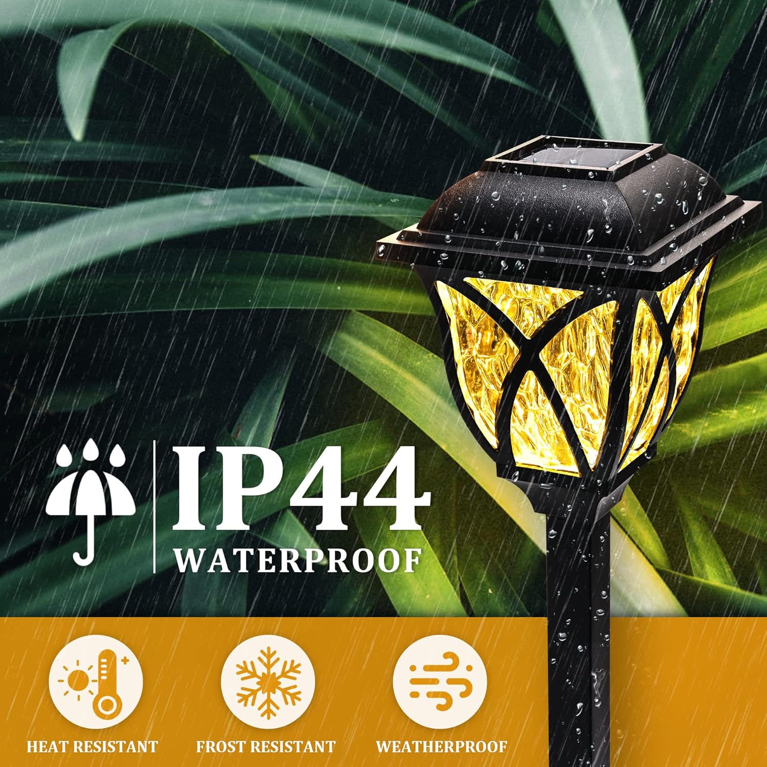 Illuminate Your Outdoors with  6 Pack Solar Garden Lights - Waterproof LED Decor for Yard, Patio, and Walkway (Warm White)